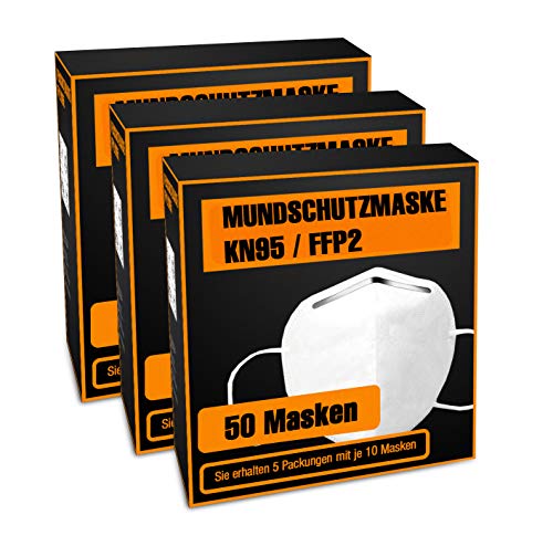 Preisvergleich Produktbild 50 Stück Masken 4-lagig mit Nasenbügel - optimal für Mund- und Nasenschutz