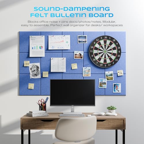 Image of 12 Pack Self-Adhesive Acoustic Panels, 12 inch X 12 inch X 0.4 inch High-Density Sound Proof Foam Panels for Walls, Soundproof Wall Panels for Home & Office (Light Blue)