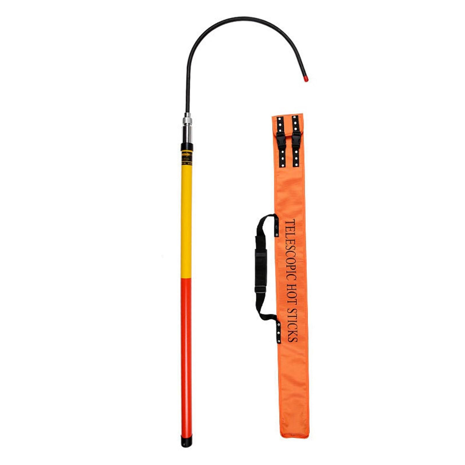 GTHTUHFD Emergency Rescue Pole, High-Voltage Insulated Rescue Hook, Fire Brigade Insulated, Retractable Pole, For Electricians, Fitters And Car Mechanics,Red/Yellow-2m/6.6ft