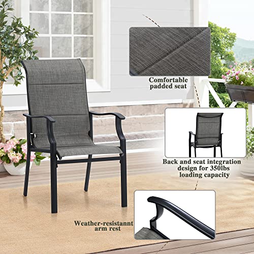 Sophia & William Patio Set Patio Dining Set 7 Pieces Patio Table For 6 And Patio Dining Chairs Padded Quick Dry Textilene High Back Patio Furniture Set Support 350Lbs For Outdoor Lawn Garden Backyard #TOP3