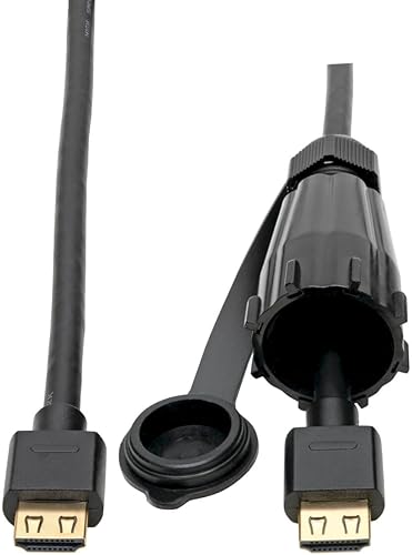 Tripp Lite Cable HDMI de alta velocidad con conector IP67 protegido (MHDMI industrial, Ethernet, 4K, 3 pies (P569-003-IND)