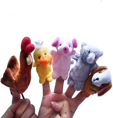 JUAN Storytelling The Little Red Hen Cloth Plush Doll Finger Puppets Set 5 Pieces
