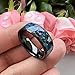 TUTISS 8mm Black Tungsten Wedding Bands for Men Women Genuine Blue Galaxy Opal Inlay Engagement Fashion Rings Pipe Cut Matte Finish Comfort Fit Size 13.5