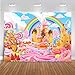 Mocsicka Candyland Backdrop for Kids Sweet Lollipop Rainbow Candyland Birthday Party Decorations Cartoon Candy Castle Ice Cream Photo Booth Background Prop (7x5ft)