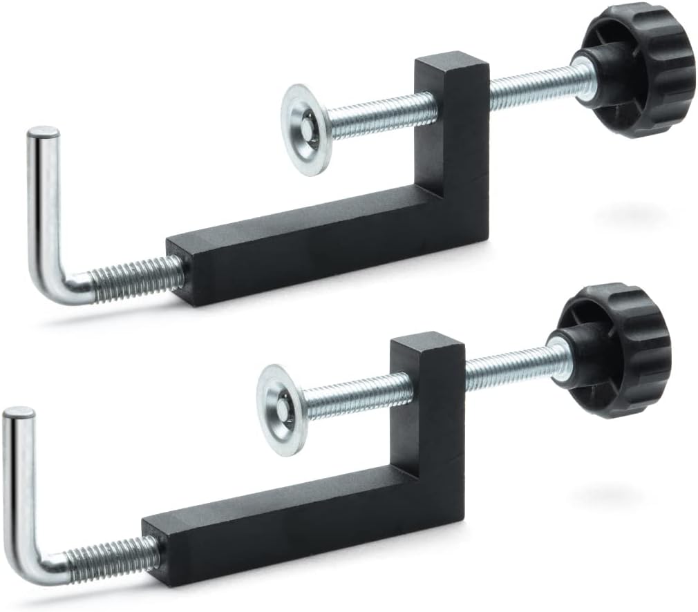 POWERTEC 71004V Universal Fence Clamp, 2 PK, For Table Saws, Router Tables, Clamping Squares
