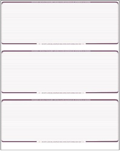 Business Voucher Check Stock - Computer Laser Checks - 3 Checks Per Page, 250 Sheets/750 Checks, Burgundy Pinstripe