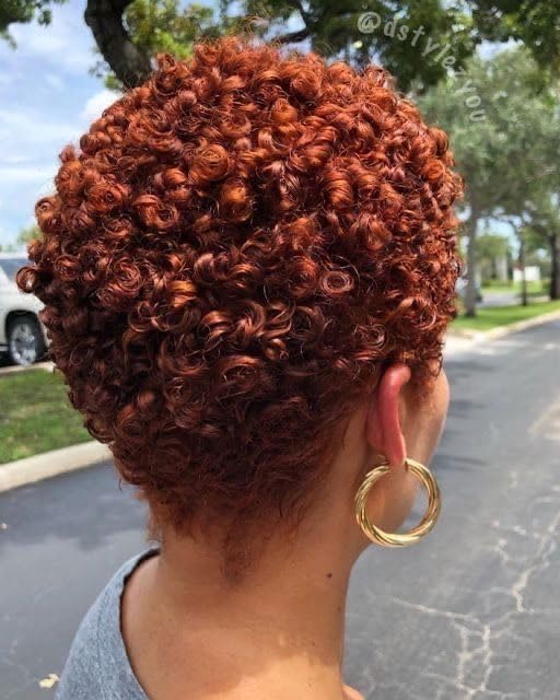 Short Pixie Wig, Auburn Red Brown Synthetic Heat-Resistant Curly Hair, Afro Hairstyles for Women