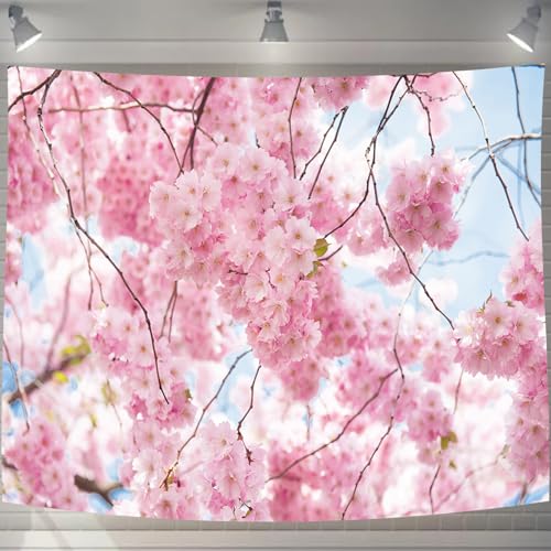 U-SITU タペストリー 壁掛け 壁飾り 桜舞い 桜見 満開桜 自然景色 オシャレ 背景 多機能 布ポスター インテリア 雰囲気転換（サイズ：丈100cm x 幅150cm）カラー：GT0122A（Amazon）