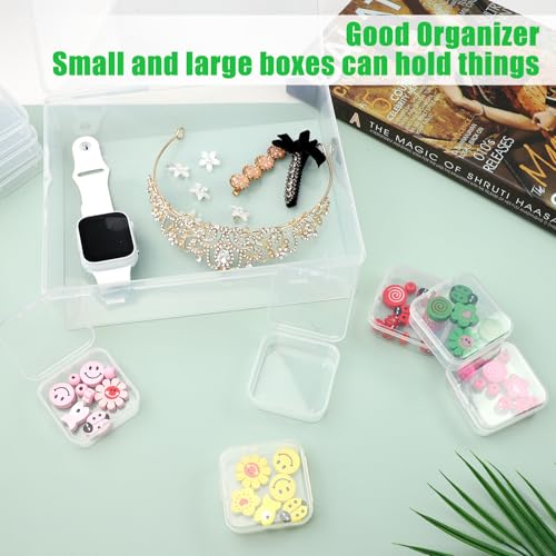 30 Stück Kleine Aufbewahrungsboxen (5,5 x 5,5 x 2cm), Aufbewahrungsbox mit Deckel Klein, Mini Aufbewahrungsbox aus Klarem Kunststoff, Kleine Box für Kleinteile, Ohrringe, Ringe, Perlen, Schrauben