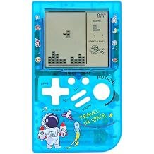CZT Creative Transparent Brick Machine Retro Game Console Handheld Game Console Interesting Puzzle Games Anytime Anywhere Play Children's Gifts Student Gifts Pocket Game Console Blue