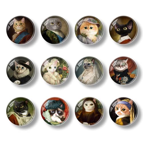 12 imanes decorativos de vidrio con diseño de gato miniatura 2