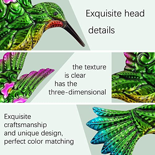 Yardancer Hummingbird Wall Art Decor 3Pcs, Metal Hummingbird Decor Hanging For Bathroom Bedroom Living Room Kitchen Terrace -Wall Sculpture Art thumb #2