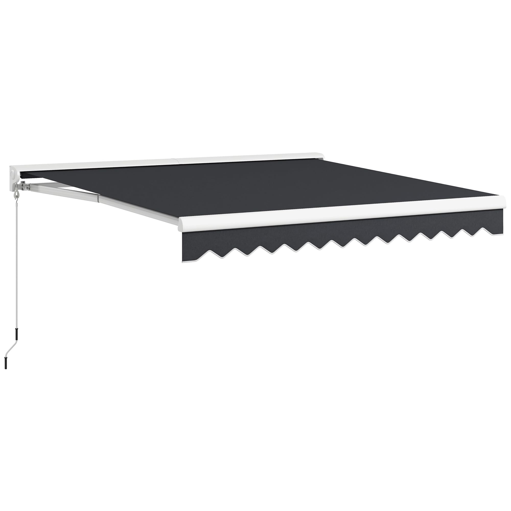Outsunny Store banne électrique et Manuel rétractable dim. 295L x 250l cm télécommande fournie Aluminium Polyester Haute densité imperméabilisé Anti-UV, Gris