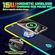 RGB Gaming Mauspad 15W Qi Mousepad LED 900x400x4mm 10 Beleuchtungsmodi mit 10W Schnellladung Qi Kabelloses Laden für I-Phone 13/13 Pro Handy, Kopfhörer, Wasserdicht, rutschfest (Schwarz-Max)