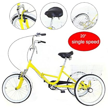 20-Zoll-Dreirad faltbar mit Einkaufskorb Single-Speed-Einfachbedienung Dreirad für Erwachsene Dreirad für ältere Menschen – Bild 5