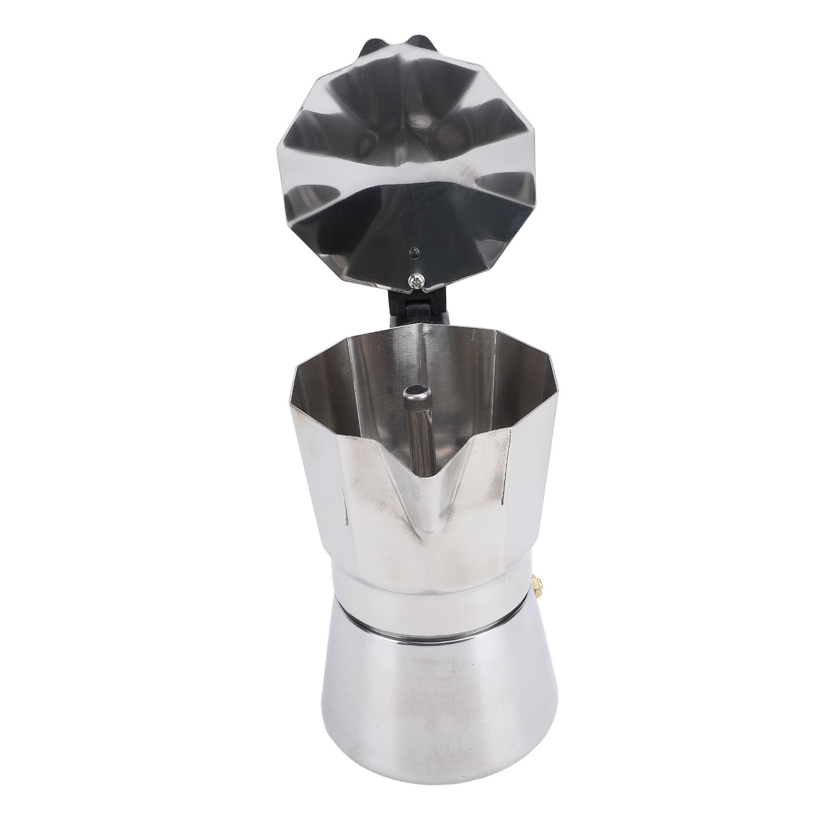induzione, Classica caffettiera, maraino da Cucina in Acciaio Inossidabile Ottagonale distribuzione a Calore Coffee produttrice di caffè in Argento (300 ml)