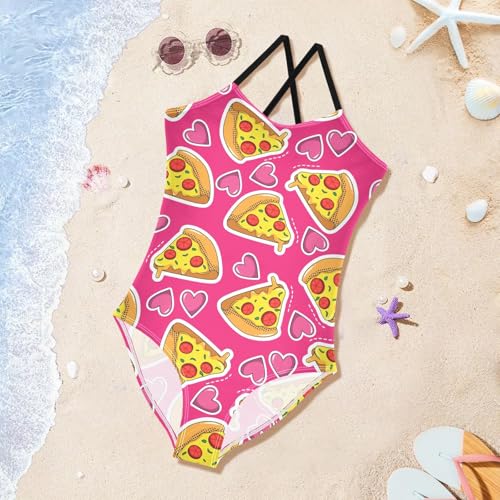 Image of Girls one Piece Swimsuit Summer UPF 50+ Quick Dry Beach Bathing Suit with Straps Swimwear 3-10 Years