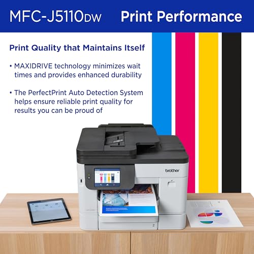 Image of Brother INKvestment 5110 Wireless Color Inkjet All-in-One Printer with a 500-sheet Paper Tray Capacity and a 4.3 inch Color Touchscreen (MCF-J5110DW)
