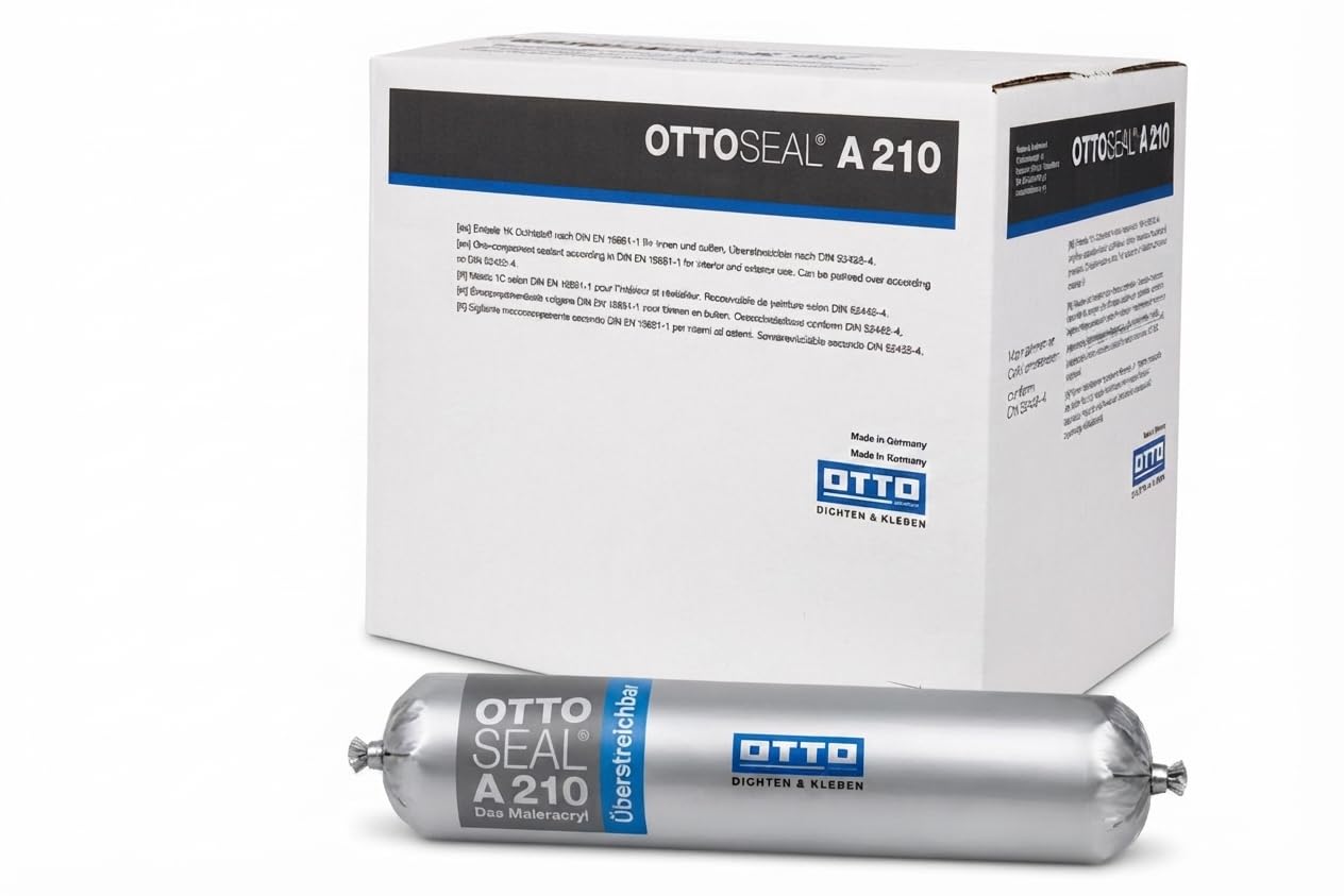 20x OTTO-SEAL A210 Maleracryl 580 ml Weiss Maleracryl Professioneller 1K Acryl-Dichtstoff & elastische Fugenmasse überstreichbar anstrichverträglich Wand Decke & Anschlussfugen im Innen & Außenbereich