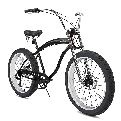 Tracer Avalon Fat Tire Cruiser Bike, 7-Speed Shimano(29' Matte Black)