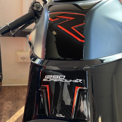 Resin Bike Motorcycle 3D Stickers Compatible with KTM 1290 Super Duke R 2022-2023. Tank Protector Protections from Impact and Scratches. Resin Stickers - Made in Italy