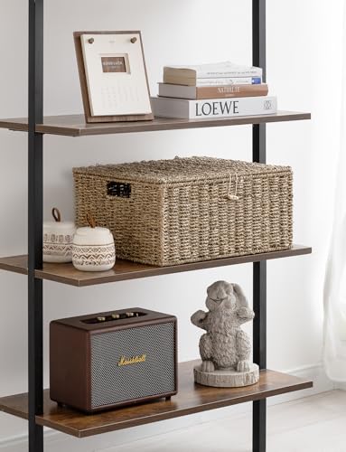 Image of StorageWorks Wicker Basket with Lid, Storage Baskets with Lids, Seagrass | Woven Baskets with Lids for Shelves, Wicker Storage Baskets with Lids, Lidded Baskets for Organizing, Large, 1 Pack