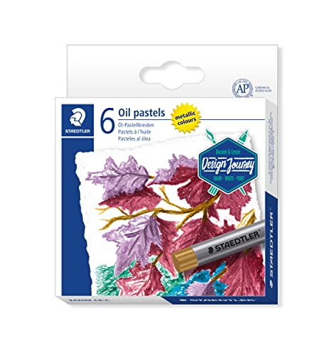 STAEDTLER 2420M C6-C - Pasteles metálicos al óleo, estuche cartón con 6 unidades colores surtidos