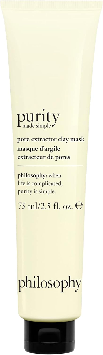 philosophy purity exfoliating clay mask 75ml | acne treatment mask with salicylic acid | anti-blackhead mask