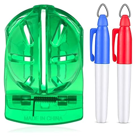 Geeorzo Golf Ball Markers Kits, Golf Ball Line Drawing Marking Alignment Kits with 2 Pieces Markers Pen Cover
