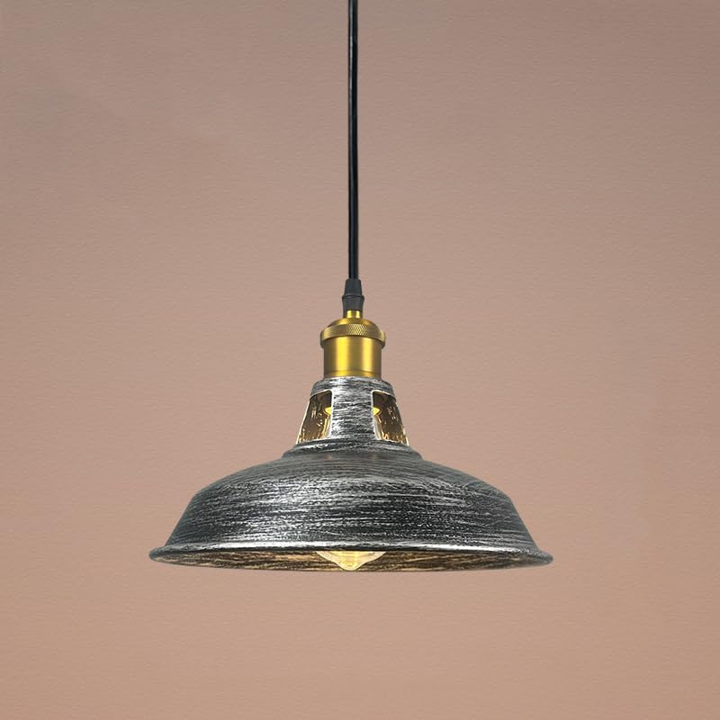 Genérico Lámparas de araña, Lámparas de Loft americanas, Bar, Club, mesita noche, Pub, escenario, cafetería, restaurante, lámpara colgante un solo cabezal, hueca, Retro(Silver no bulb)