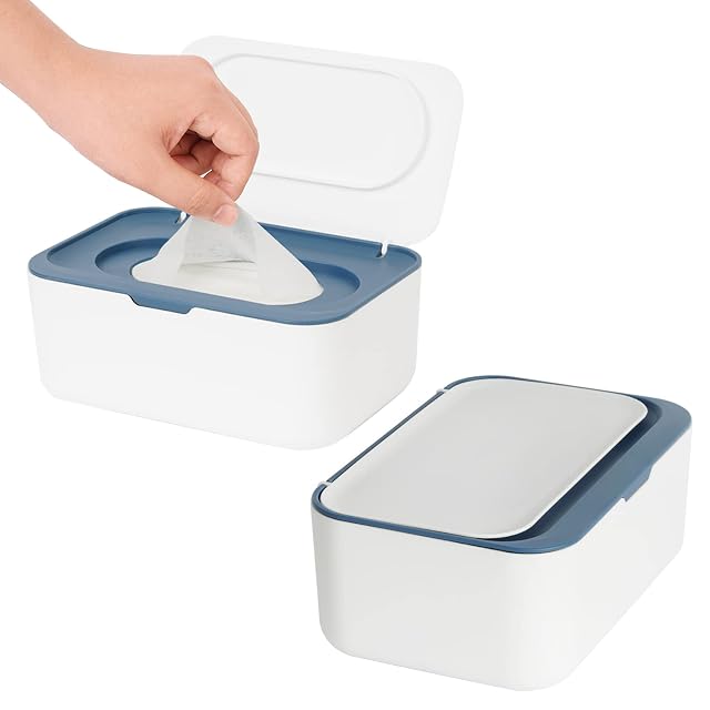 2 Pack Wipes Dispenser Wipe Holder for Baby Adult Seposeve Refillable Wipe Container Keeps Wipes Fresh One-Handed Operation