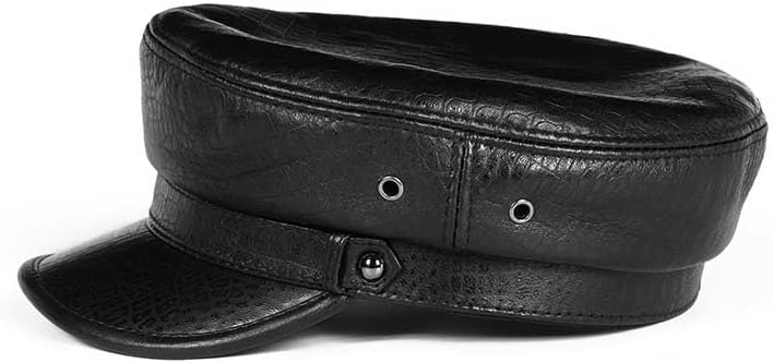 Leather Unisex Military Hat Spring First Layer Hat Women