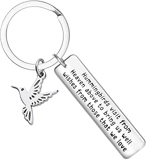 Hummingbird Keychain Memorial Keychain Jewelry Sympathy Gift for Loss of Loved One Keychain Rememberance And Bereavement Gift