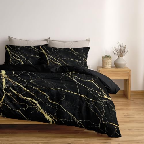 Linge de lit réversible style marbre pour transformer votre chambre