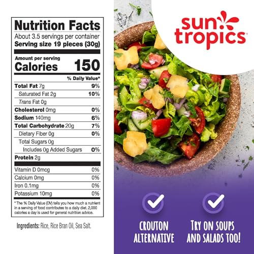 Sun Tropics Mochi Crunch, Sea Salt Flavor- 3.5 oz (6 Pack) | Crispy Crunchy Mochi Bites, Rice Nuggets | Mochi Puff Rice Crackers- Gluten Free & Dairy Free- No MSG Added | Asian Rice Snacks