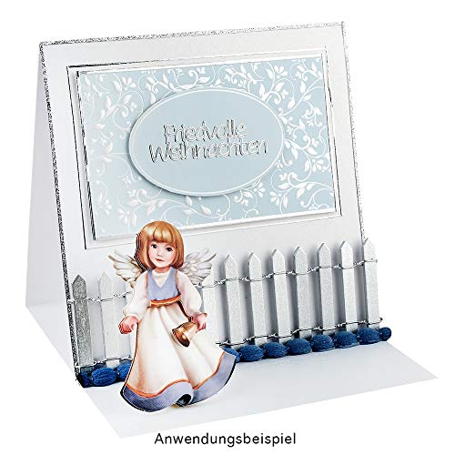 Ideen mit Herz Mini-Holzzaun | 90cm lang | zuschneidbar | kleiner Zaun zum Basteln & Dekorieren | Miniatur-Zaun für Modellbau, Puppenhaus, Terrarium, Garten, Blumentopf (Design 2 | 5cm hoch | natur)