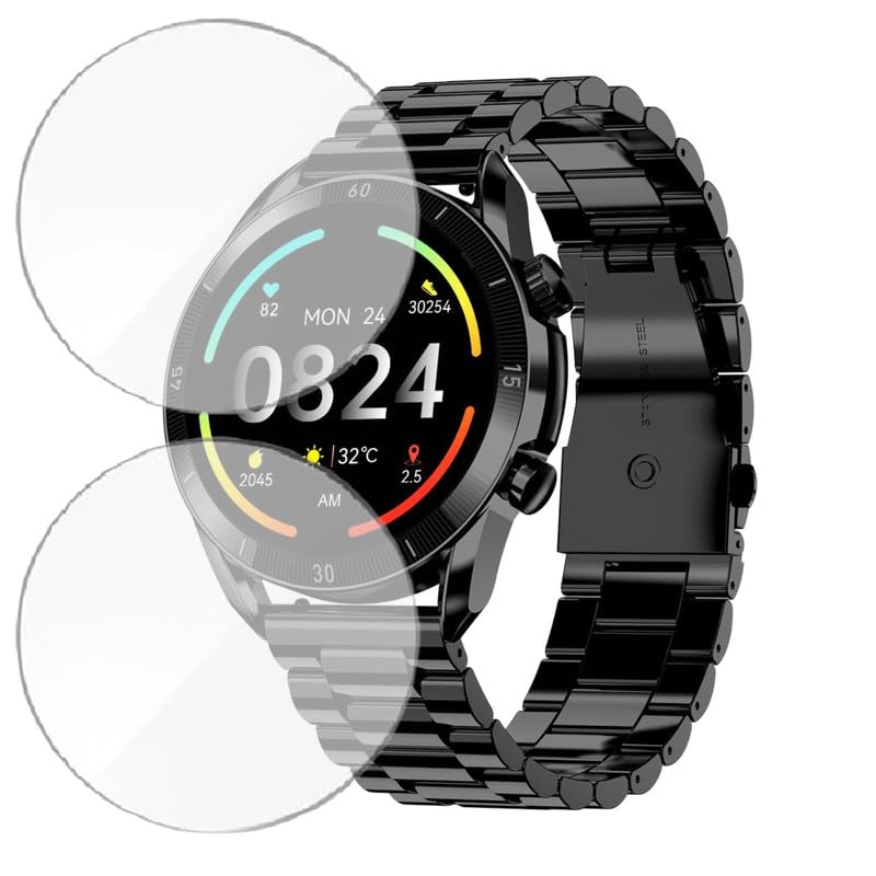 HELLOSCREEN | 2-Pack | Screen Protector Guard for Fire Boltt Legacy | 1.43 inch | Smartwatch - Flexible & Ultrathin TPU Film, Scratch Resistant, Bubble Free - Not Tempered Glass