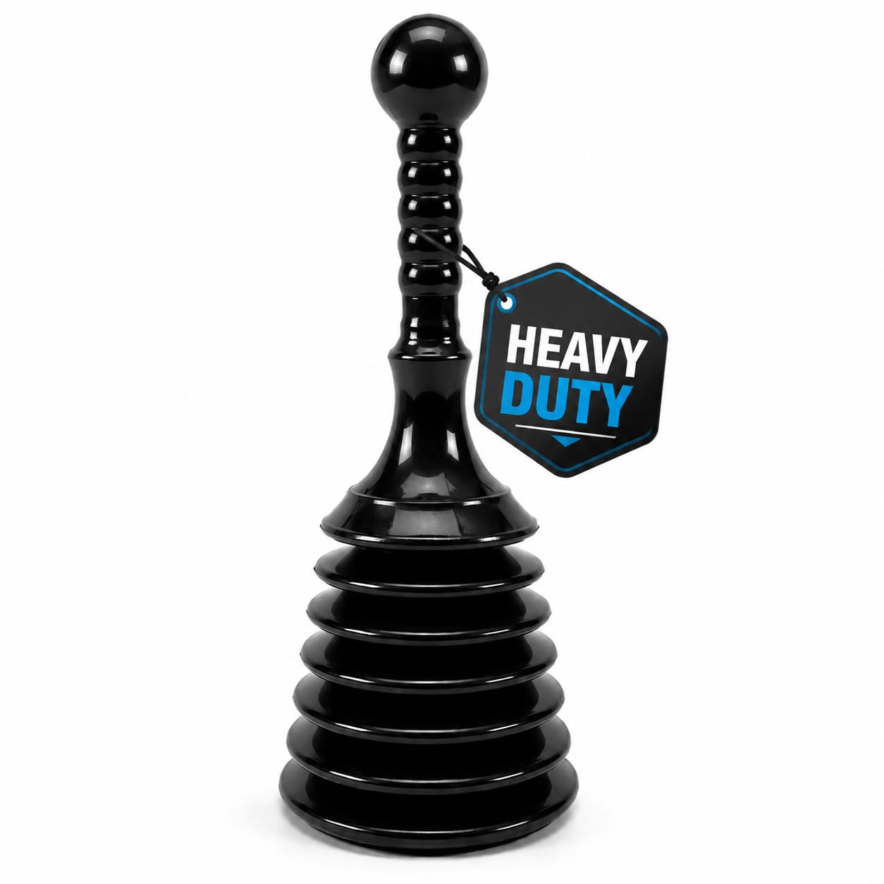 Heavy Duty Toilet Plunger, 31cm Bellows Sink and Drain Unblocker, Black