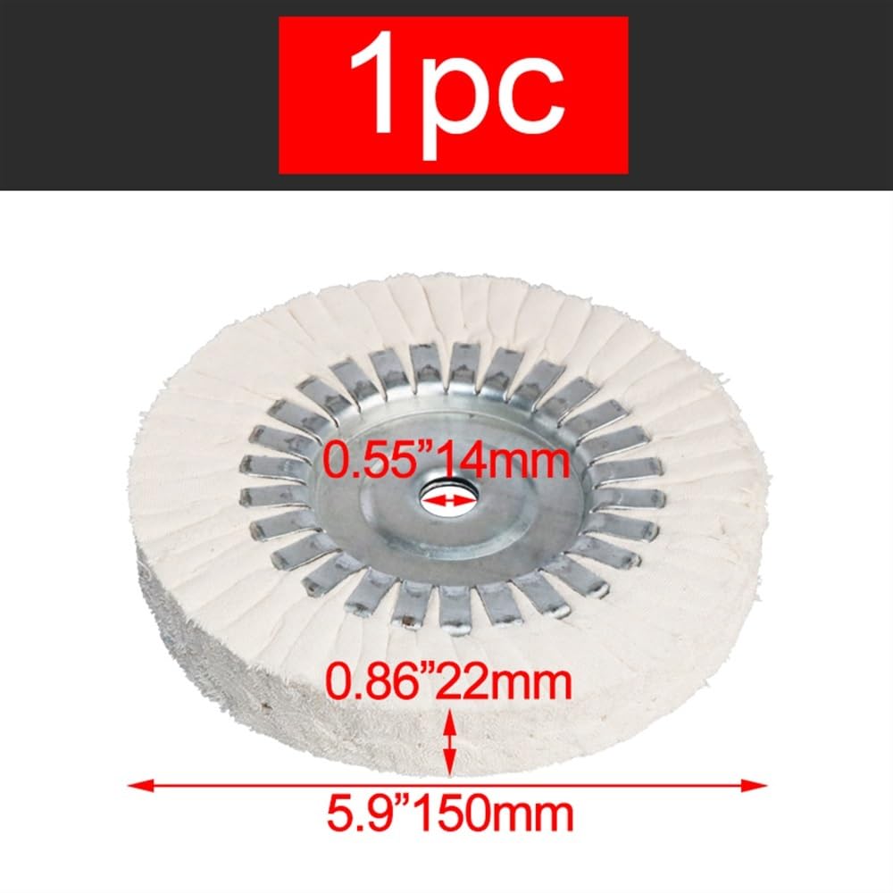 Tarcza szlifierska do polerowania, 150 mm bawełniana tarcza polerska dróg oddechowych - podkładka z otworem 14/22 samochodów, biżuterii i metalu(150mmx14mm)