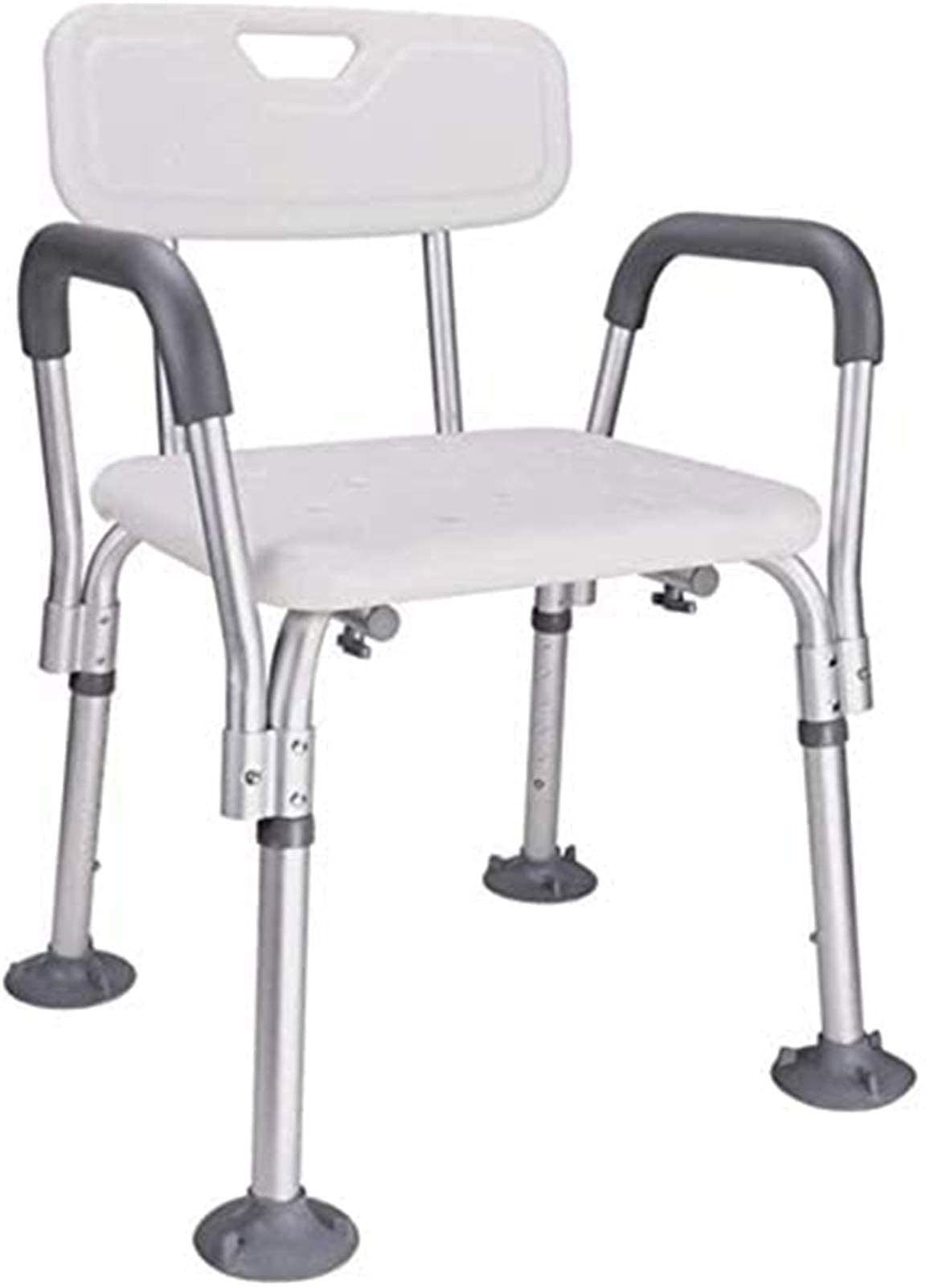 Asiento de Ducha, Asiento de Ducha, Silla de baño con reposabrazos y Respaldo, Taburete de Ducha Ajustable Antideslizante para Adultos, Banco de Ducha para Ancianos, Silla de baño