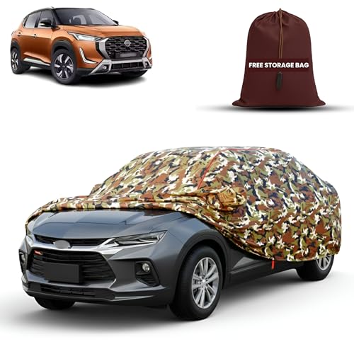 Image of MORNYRAY Car Cover for Nissan Magnite | Fully Waterproof Car Body Cover | with Mirror & Antenna Pocket | Dustproof, Windproof & Anti-Scratch Lining, Camouflage