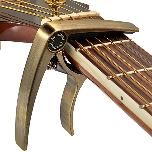 Guitar Capo Premium Quality Zinc Alloy for 6 & 12 String Instruments Quick Change Acrylic Capo for Acoustic Guitar Ukulele Capos for Classical Guitar, Banjo and Mandolin (Bronze)