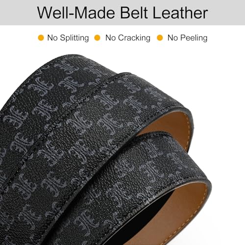Image of ITIEZY Ratchet Belts for Men - Leather Click Belt for Casual Dress 1 3 /8 inch, Mens Adjustable Belt Trim to Fit