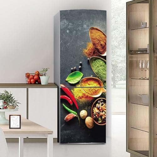 Stickers autocollants pour frigo, autocollant de réfrigérateur couvrant entièrement la porte du autocollants muraux pour décalcomanie de cuisine,...