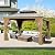 Domi 10x12FT Hardtop Gazebo with Netting & Curtains, Outdoor Aluminum Frame Gazebo with Galvanized Steel Double Roof, Outdoor Permanent Metal Pavilion for Patio Deck Lawn and Garden, Wood-Looking