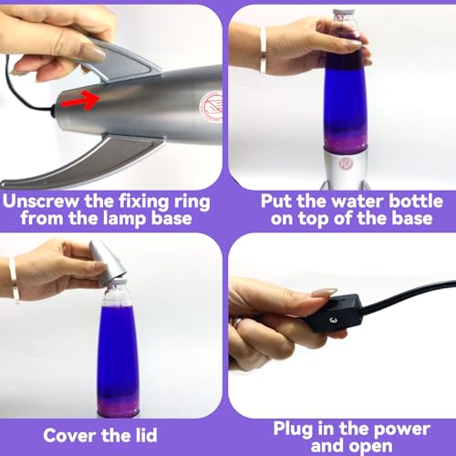 Image of Liquid Motion Lamp with Purple and Pink Wax, 14.5 Inch Original Magma Cool Night Light Home Bedroom Office Decoration for Adults