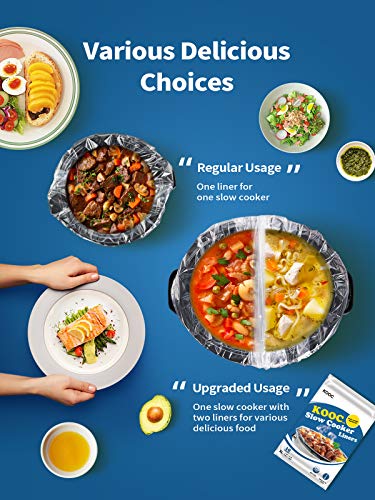 [New] Kooc Disposable Slow Cooker Liners And Cooking Bags, Extra Large Size Fits 6Qt - 10Qt Pot, 14"X 22", 1 Pack (10 Counts), Fresh Locking Seal Design, Suitable For Oval & Round Pot, Bpa Free #TOP4