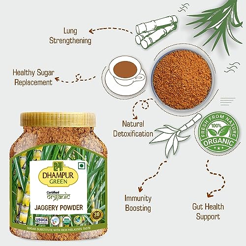 Image of Dhampure Speciality Organic Jaggery Powder, 800G | Desi Shakkar Powder | Source of Minerals | Healthier Substitute for White Sugar | Free from Chemical Fertilizers, Preservatives