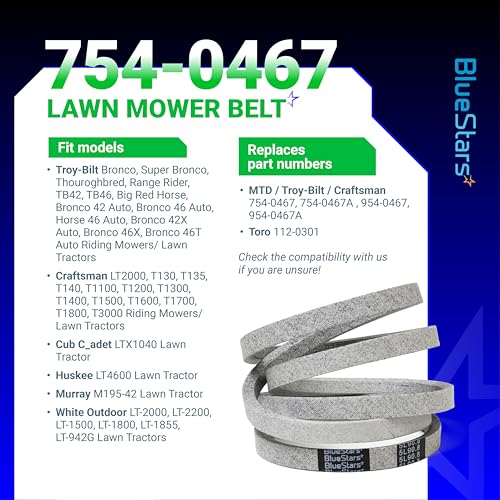 Image of BlueStars 954-0467A Mower Drive Belt | Aramid Cord | 90.8 inch x 5 /8 inch