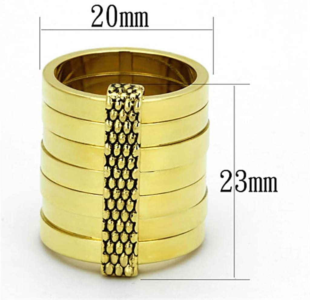 LO3018 - Gold Brass Ring with Epoxy in Jet